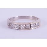 An 18ct white gold half band eternity ring, approx. 0.50ct, ring size J.