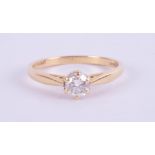 An 18ct yellow gold solitaire ring approx. 0.45ct, ring size K.