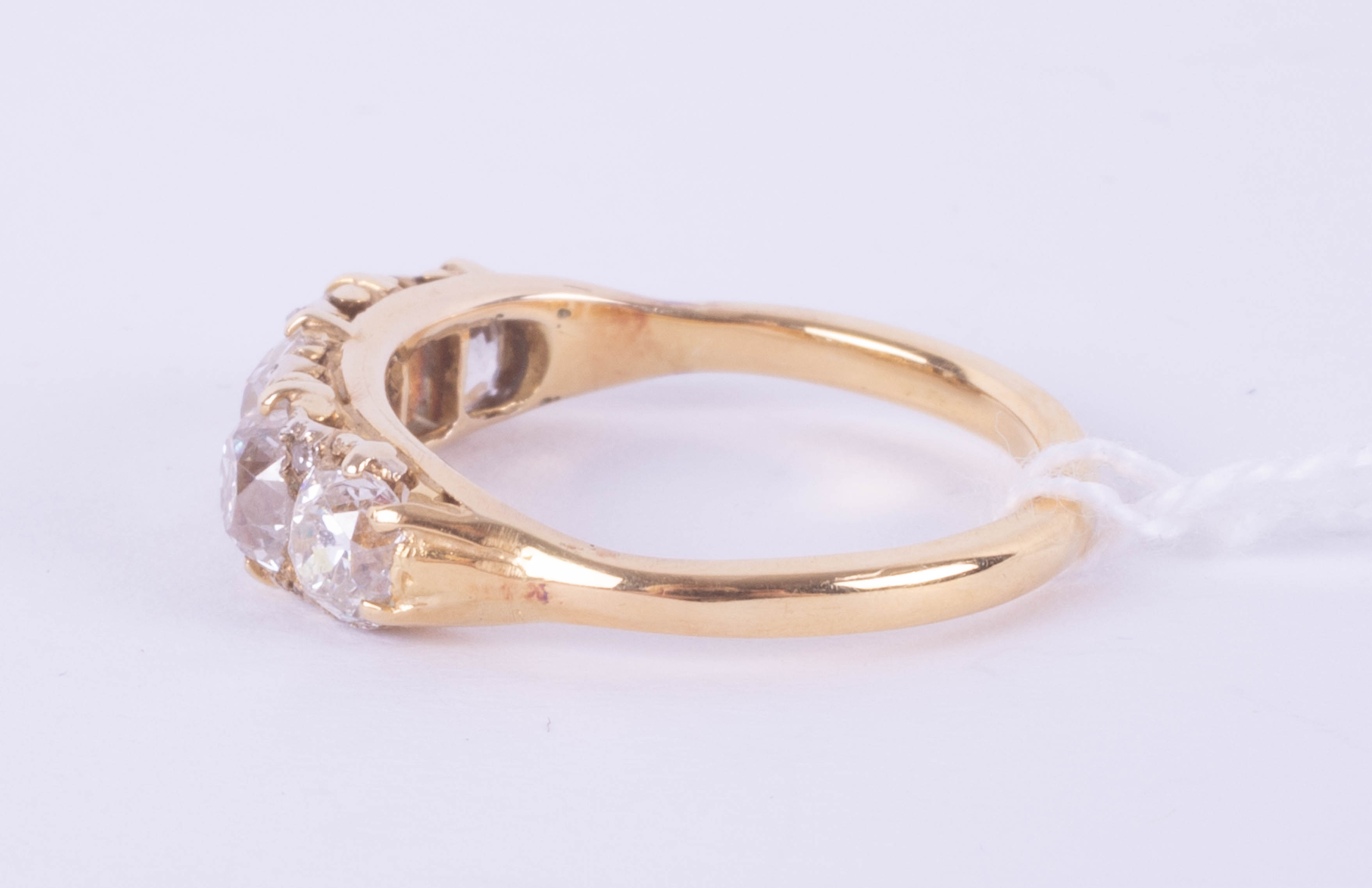 A good 18ct diamond five stone ring, diamond weight over 2ct, set in yellow gold, size R. - Image 7 of 9