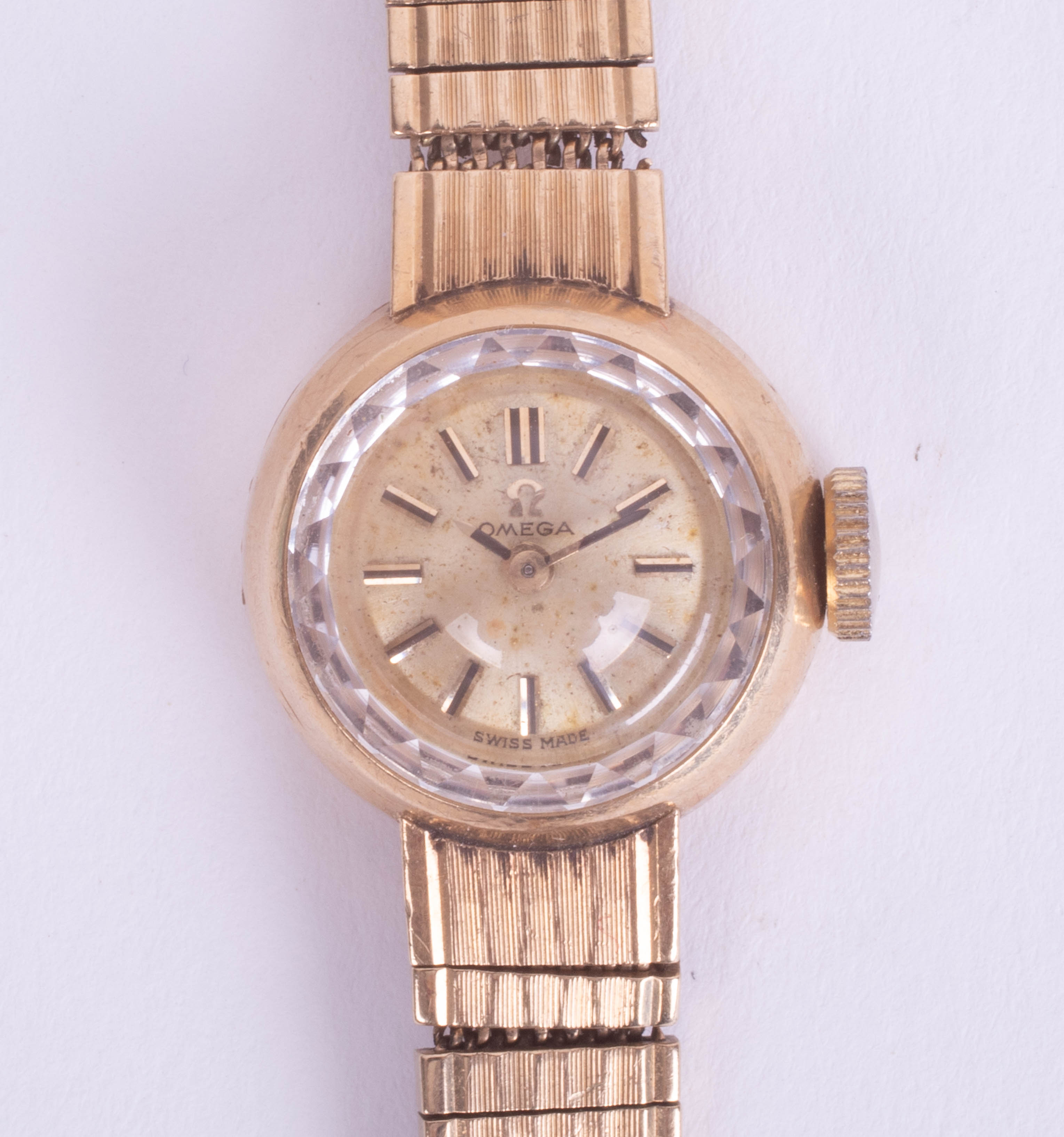 Omega, a ladies 9ct gold wristwatch with gold bracelet. - Image 2 of 2