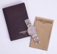 Longines, a gents VHP quartz wristwatch with date, with card.