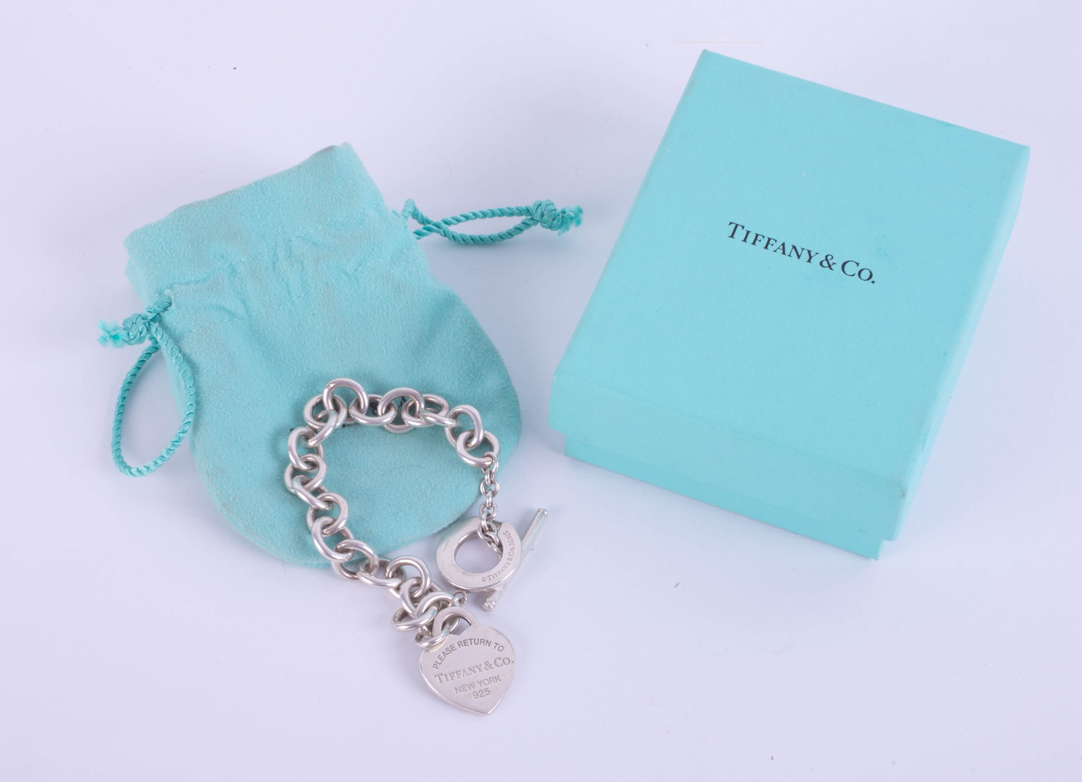 A Tiffany silver bracelet, boxed.