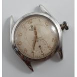 Rolex, a 1950's gents stainless steel Oyster wristwatch, the dial marked shock resisting, sub second