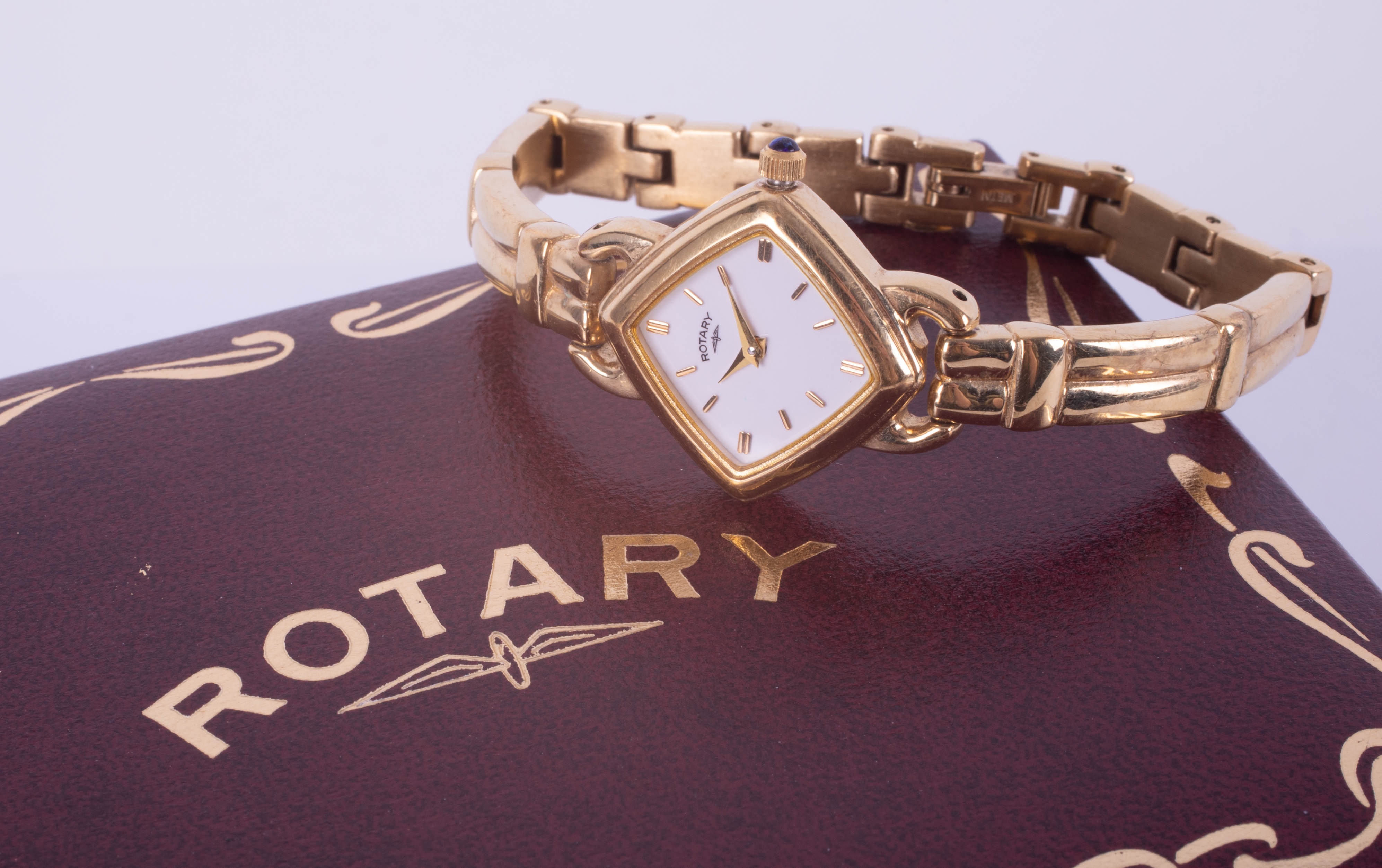 Rotary, a ladies rotary wristwatch with original box, gold plated circa 1997 with extra links and - Image 2 of 2