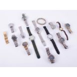 A collection of various general wristwatches, approximately fifteen, including Seiko, HMO, Recardo