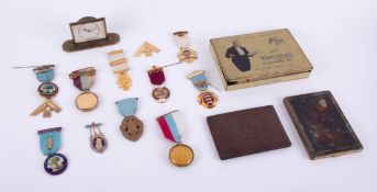 A collection of various Masonic jewels including 1949 medallion, Sylvan Lodge, enamelled and