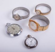 A open face Omega vintage silver fob watch, (faults), a pocket watch, Rone, a gent's sportsman