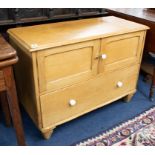 A low pine cupboard with drawer, width 95cm.