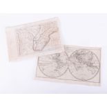 Map of Paraguay, a copy by A. Van. Krevelt, 16cm x 38cm, 1773, together with Map of the World,