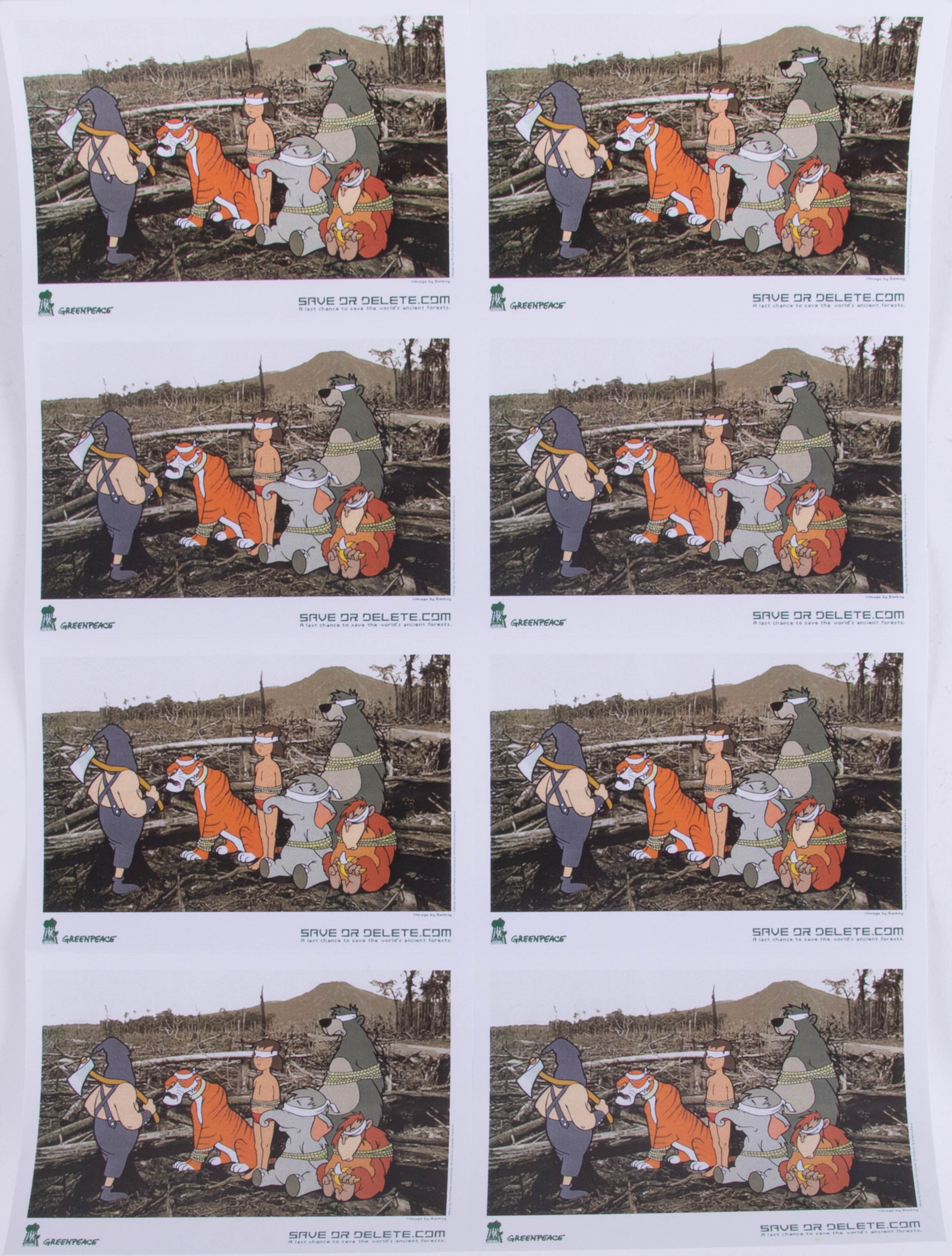 Banksy - Greenpeace Save or Delete Offset lithographic poster print, unframed. 59.5 x 42cm, 2002, - Image 4 of 4