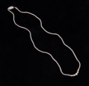 A vintage seed pearl necklace with 9ct white gold clasp, graduated pearls, length approximately