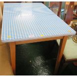 VINTAGE WOODEN FRAMED KITCHEN TABLE WITH FORMICA TOP
