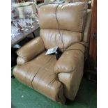 TAN LEATHER ELECTRIC RECLINING ARMCHAIR