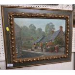 FRAMED OIL ON CANVAS 'YE OLDE MASONS ARMS, BRANSCOMBE', SIGNED GEORGE HORNE LOWER RIGHT