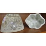 BROWN & POLSON'S MOULD WITH RECIPE AND ONE OTHER CHINA MOULD