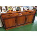 G-PLAN TEAK SIDEBOARD WITH THREE DRAWERS OVER THREE CUPBOARD DOORS