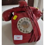 VINTAGE RED DIALER TELEPHONE