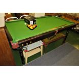 POT BLACK 6' SNOOKER / POOL TABLE WITH BALLS AND CUES