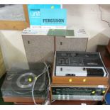 FERGUSON TUNER, FERGUSON CASSETTE DECK, GARRARD TURNTABLE AND PAIR OF KEF SPEAKERS (MANUALS IN