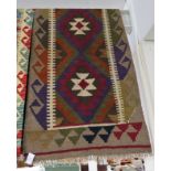 HAND WOVEN WOOLLEN GEOMETRIC PATTERN FLOOR RUNNER, 200CM X 60CM