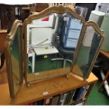 THREE PANEL DRESSING TABLE MIRROR WITH GILT FINISH