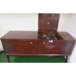 MAHOGANY CASED RADIOGRAM WITH GARRARD TURNTABLE AND DYNATRON TUNER (NEEDS PLUG)