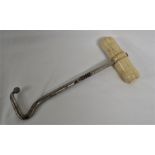 METAL BOOT PULL WITH TURNED BONE HANDLE