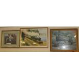 THREE FRAMED AND GLAZED RAILWAYS PRINTS