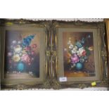 PAIR OF STILL LIFE OIL ON BOARDS L PANANAULT? IN DECORATIVE FRAMES