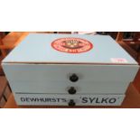 VINTAGE DEWHURST'S 'SYLKO' SEWING THREAD THREE DRAWER UNIT