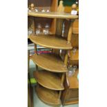 ERCOL MID ELM FIVE TIER QUADRANT STAND OR WHATNOT