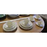 BELLEEK PORCELAIN - NEPTUNE CUP AND SAUCER, FOUR LIMPET CUPS AND SAUCERS, SERVING PLATE AND SIX