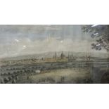 FRAMED TINTED ENGRAVING 'A WEST PROSPECT OF THE CITY OF OXFORD' AFTER BOYDELL