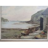 FRAMED OIL ON BOARD OF LULWORTH COVE, DORSET, SIGNED AND DATED