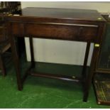 EARLY 20TH CENTURY ART DECO STYLE DARK STAINED OAK SIDE TABLE WITH SINGLE DRAWER