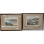 TWO FRAMED AND GLAZED COLOUR PRINTS OF JERSEY COASTAL SCENES, TITLED IN PENCIL (A/F)