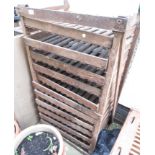 VINTAGE WOODEN APPLE DRYING RACK WITH TEN DRAWERS (A/F)