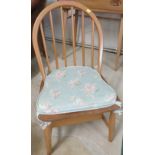VINTAGE ERCOL LIGHT ELM CHILD'S STICK BACK CHAIR WITH STORAGE COMPARTMENT