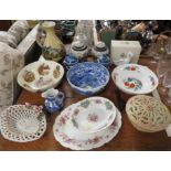 LOCKE & CO WORCESTER BLUSH PORCELAIN POTPOURRI, SPODE BOWL, GINGER JARS, BOXED NAO SWAN FIGURE AND