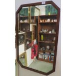 OCTAGONAL WALL MIRROR IN BANDED MAHOGANY FRAME