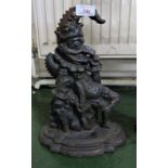 PAINTED CAST IRON DOORSTOP MODELLED AS MR PUNCH