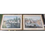 TWO UNFRAMED AQUATINTS - 'RUINES DU TEMPLE DE VENUS' AND 'LA RUE DES TOMBEAUX A POMPEI ', AFTER W