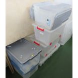 ASSORTED PLASTIC STORAGE BOXES