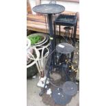 ASSORTED WROUGHT METAL AND OTHER PLANT AND CANDLE STANDS (A/F)