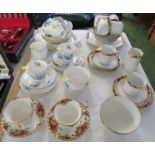 ROYAL ALBERT 'FORGET ME NOT' PART TEA SERVICE AND ROYAL ALBERT 'OLD COUNTRY ROSES' TEACUPS AND