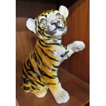 LARGE ITALIAN CERAMIC TIGER CUB