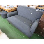 TETRAD CONTEMPORARY TWO SEATER SOFA AND TWO MATCHING FOOTSTOOLS WITH HARRIS TWEED UPHOLSTERY