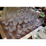 CUT CRYSTAL DRINKING GLASSES INCLUDING WINE AND BRANDY