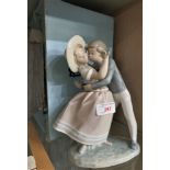 LLADRO FIGURINE OF BOY KISSING GIRL 4856 (WITH ORIGINAL BOX)