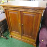 CACHET LARGE MAHOGANY TV AND AUDIO CABINET WITH TWO PANEL DOORS AND TWO DRAWERS TO BASE